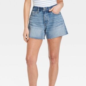 Jeans Shorts size 14 Mid-Rise Button Fly Denim 4” inseam Universal Thread NWT